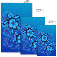 Turtle Hibiscus Ocean Area Rug AH - Polynesian Pride