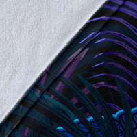 Hawaii Premium Blanket - Hawaii Turtle And Palm Polynesian Retrospective - Polynesian Pride