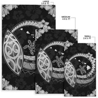 Hawaii Turtle Hibiscus Corner Map Polynesian Area Rug AH - Polynesian Pride