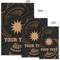 Nauru Polynesian Custom Personalised Area Rug - Gold Tribal Wave - Polynesian Pride