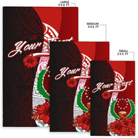 Pohnpei Micronesia Custom Personalised Area Rug - Coat Of Arm With Hibiscus - Polynesian Pride