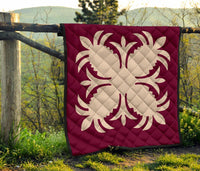 Hawaiian Premium Quilt Royal Pattern - Pink - A2 Style - Polynesian Pride