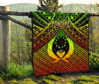 Polynesian Pohnpei Premium Quilt - Reggae Vintage Polynesian Patterns - Polynesian Pride