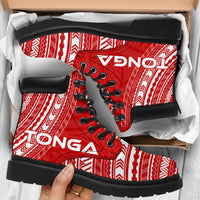 Tonga Leather Boots - Polynesian Flag Chief Version - Polynesian Pride