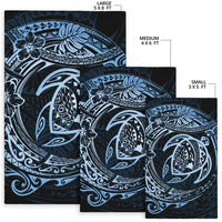 Hawaiian Map Turtle Polynesian Circle Rug AH - Polynesian Pride