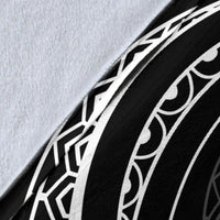 Hawaii Turtle Hibicus Premium Blanket - Frida Style - White - Polynesian Pride