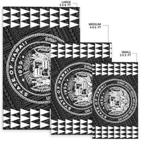 Kakau Seal Of Hawaii Polynesian - White Rug - Polynesian Pride
