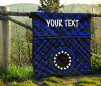 Cook Island Personalised Premium Quilt - Seal With Polynesian Tattoo Style ( Blue) - Polynesian Pride