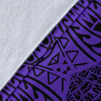 Hawaii Turtle Map Polynesian Premium Blanket - Purple - Circle Style - Polynesian Pride