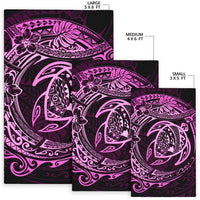 Hawaiian Map Turtle Polynesian Circle Rug AH - Polynesian Pride