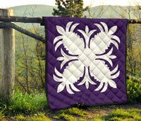 Hawaiian Premium Quilt Royal Pattern - Purple - A2 Style - Polynesian Pride