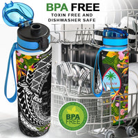 Guam Custom Personalised Hydro Tracking Bottle - Seal Spiral Polynesian Patterns - Polynesian Pride