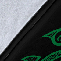 Hawaii Map Plumeria Polynesian Green Premium Blanket - Polynesian Pride