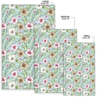 Tropical Hibiscus Palm Leaves Rug - Polynesian Pride