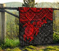Cook Islands Polynesian Premium Quilt - Red Turtle - Polynesian Pride
