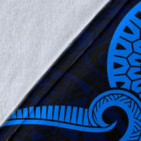 Polynesian Hawaii Premium Blanket - Blue Kanaka Maoli Tentacle Turtle - Polynesian Pride