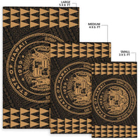 Kakau Seal Of Hawaii Polynesian - Gold Rug - Polynesian Pride