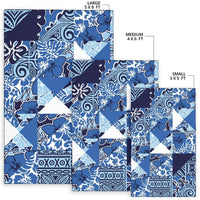 Polynesian Area Rug - Vintage Hibiscus Fabric Pattern - Polynesian Pride
