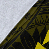 Hawaii Kakau Makau Fish Hook Polynesian Premium Blanket - Yellow - Polynesian Pride