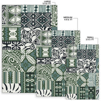 Polynesian Area Rug - Tapa Fabric Patchwork Tribal - Polynesian Pride
