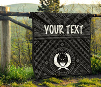 Pohnpei Personalised Premium Quilt - Pohnpei Seal With Polynesian Tattoo Style ( Black) - Polynesian Pride