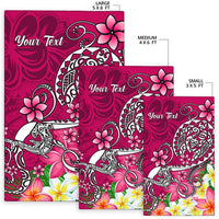 Samoa Custom Personalised Area Rug - Turtle Plumeria (Pink) - Polynesian Pride