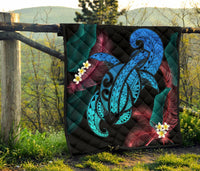 Hawaii Turtle Polynesian Tropical Premium Quilt - Ghia Style Turquoise - Polynesian Pride