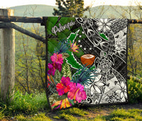 Pohnpei Premium Quilt - Turtle Plumeria Banana Leaf - Polynesian Pride