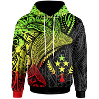 Kosrae Hoodie Humpback Whale & Coat of Arms Reggae Unisex Red - Polynesian Pride