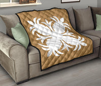 Hawaiian Premium Quilt Royal Pattern - Gold - A2 Style - Polynesian Pride