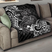 Fiji Premium Quilt - White Shark Polynesian Tattoo - Polynesian Pride