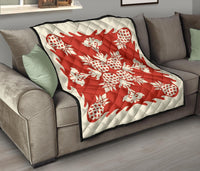 Hawaiian Pineapple Pattern Premium Quilt - Red - Argu Style - AH - Polynesian Pride