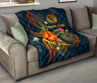 American Samoa Polynesian Personalised Premium Quilt - Legend of American Samoa (Blue) - Polynesian Pride