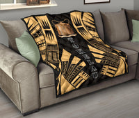 Tokelau Premium Quilt - Tokelau Coat Of Arms Polynesian Gold Tattoo - Polynesian Pride