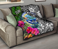 Federated States of Micronesia Premium Quilt - Turtle Plumeria Banana Leaf - Polynesian Pride