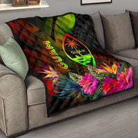 Guam Polynesian Premium Quilt - Hibiscus and Banana Leaves - Polynesian Pride