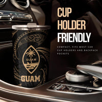 Guam Polynesian Tumbler - Gold Tribal Wave - Polynesian Pride