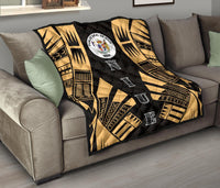 Niue Premium Quilt - Niue Seal Polynesian Gold Tattoo - Polynesian Pride