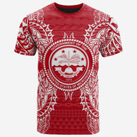 Federated States of Micronesian T Shirt FSM Seal Map Polynesian Tattoo Red White Unisex Red - Polynesian Pride