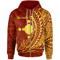 Rotuma Zip Hoodie Itumuta Wings Style Red - Polynesian Pride