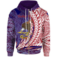 American Samoa Zip Hoodie Vaitogi Wings Style Unisex Blue - Polynesian Pride