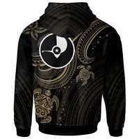 Yap Custom Zip up Hoodie Gold Turtle - Polynesian Pride