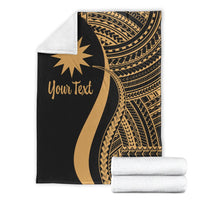 Nauru Custom Personalised Premium Blanket - Gold Polynesian Tentacle Tribal Pattern - Polynesian Pride