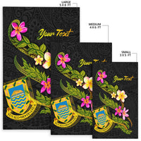 Tuvalu Polynesian Custom Personalised Area Rug - Plumeria Tribal - Polynesian Pride