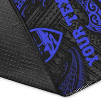Guam Polynesian Custom Personalised Area Rug - Blue Tribal Wave - Polynesian Pride