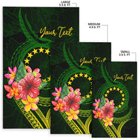 Cook Islands Polynesian Custom Personalised Area Rug - Floral With Seal Flag Color - Polynesian Pride
