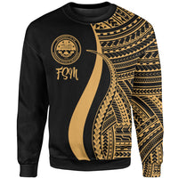 Federated States of Micronesia Sweatshirt - Gold Polynesian Tentacle Tribal Pattern Unisex Gold - Polynesian Pride