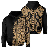 Hawaii Polynesian Zip Hoodie In My Heart Ryan Style Gold Unisex Gold - Polynesian Pride