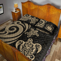 Samoa Quilt Bed Set - Gold Tentacle Turtle - Polynesian Pride