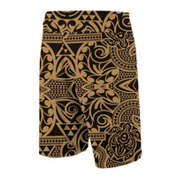 Hawaii Polynesian Tribal Turtle Board Shorts Gold - Polynesian Pride